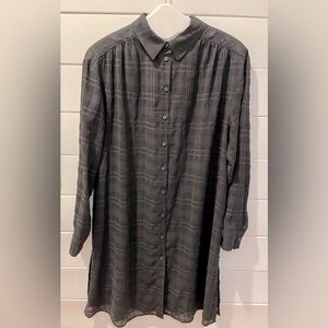 Addition Elle Black Textured Plaid Tunic - Size X